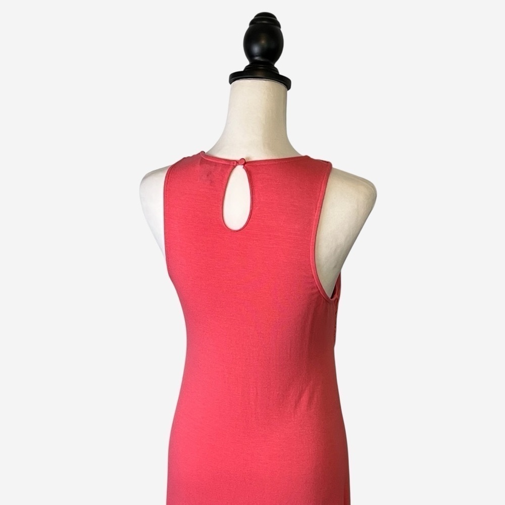 Tommy Bahama Tambour Crochet Neck Maxi Dress Coral Medium M - Picture 7 of 11